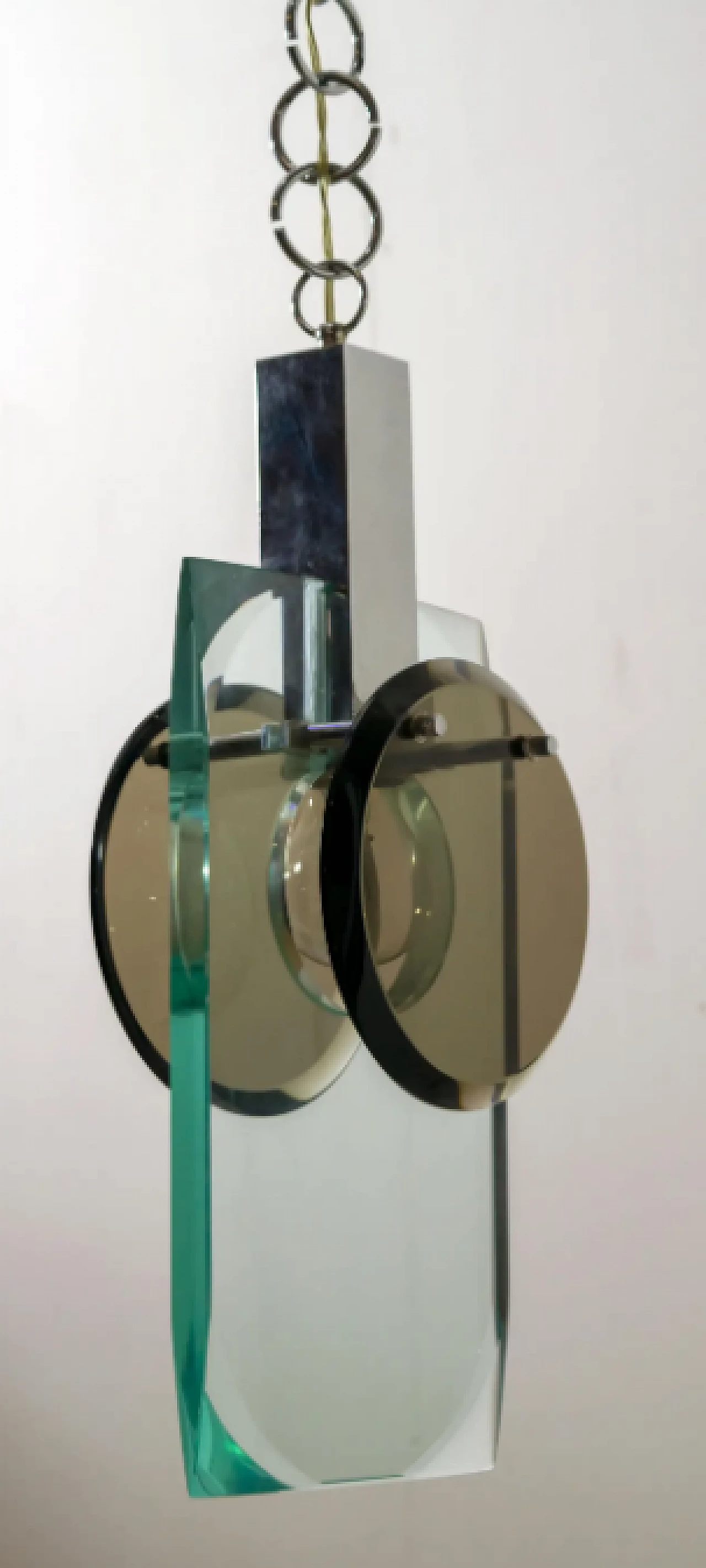 Crystal pendant lamp by Fontana Arte, 1960s 4