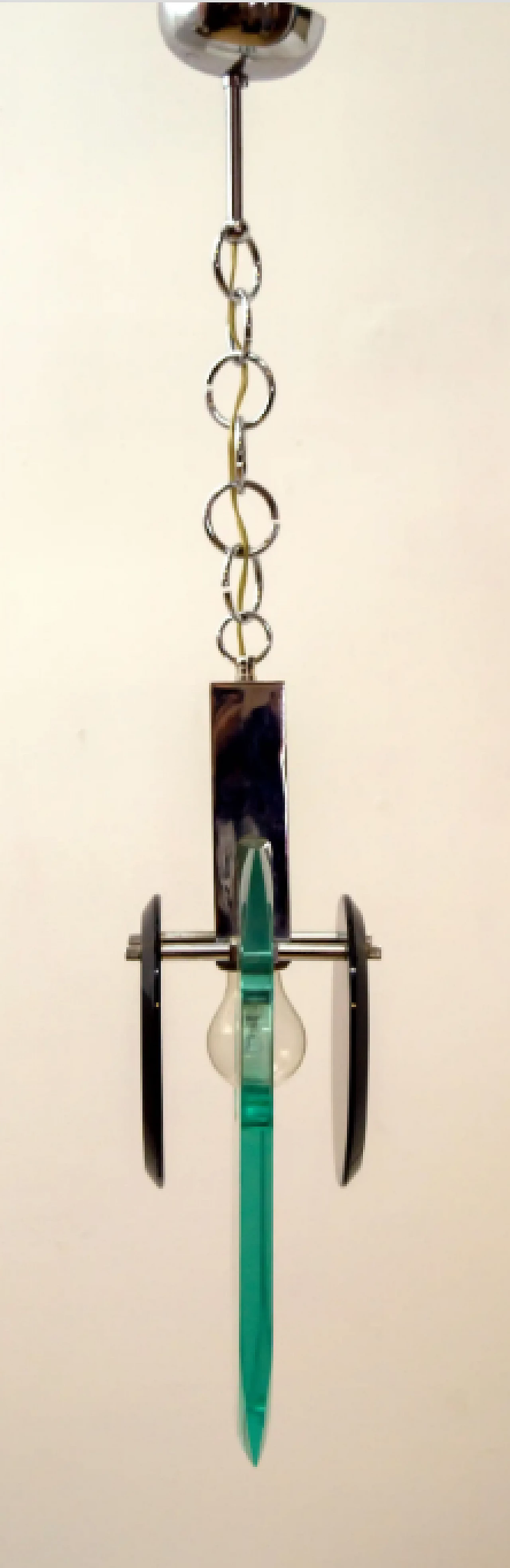 Crystal pendant lamp by Fontana Arte, 1960s 5