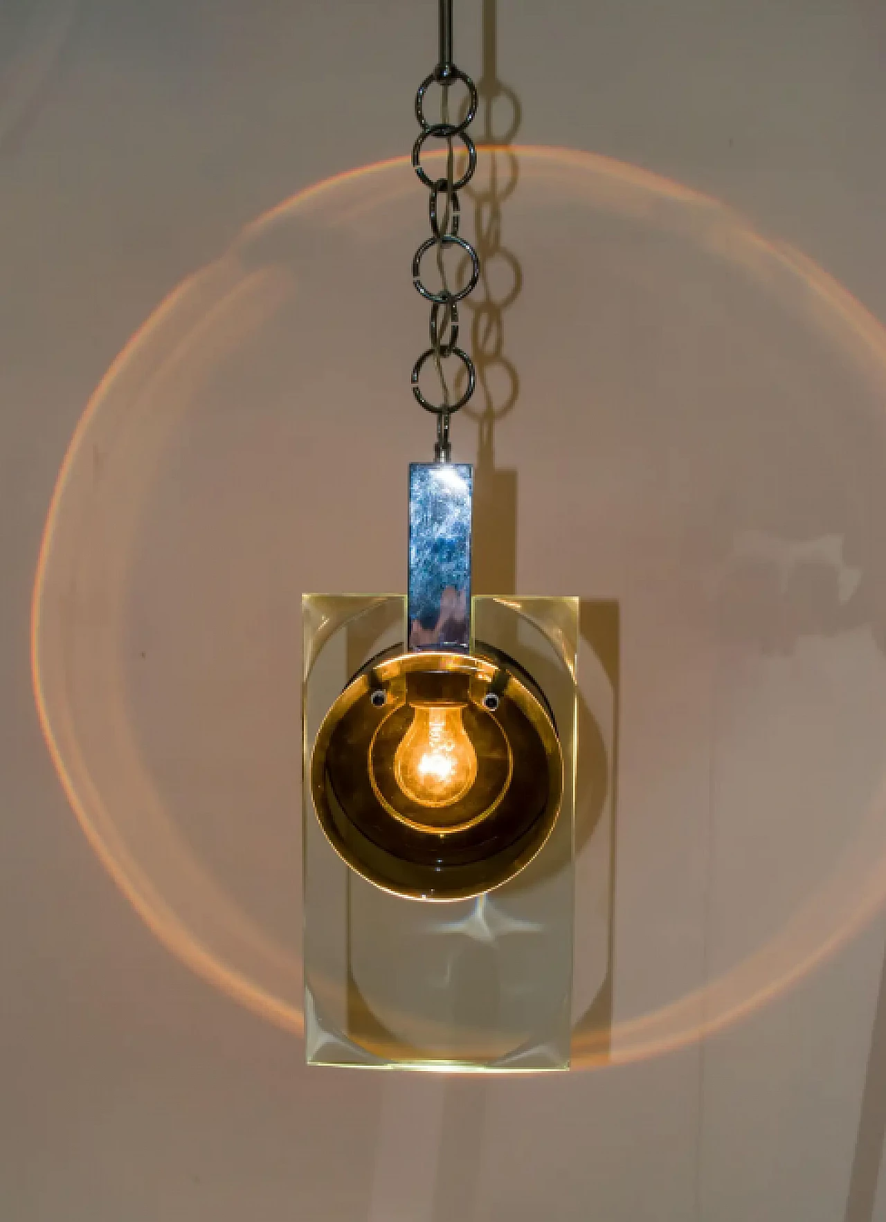 Crystal pendant lamp by Fontana Arte, 1960s 6