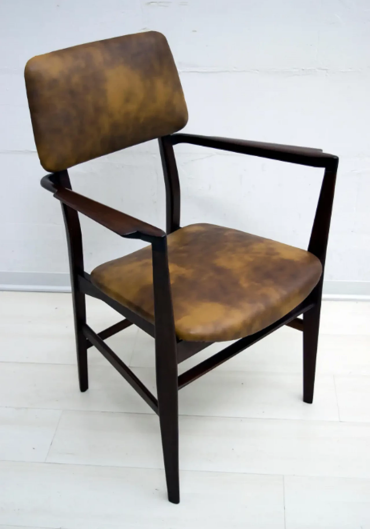 Scrivania e sedia in legno di teak di Vittorio Dassi, anni '50 13