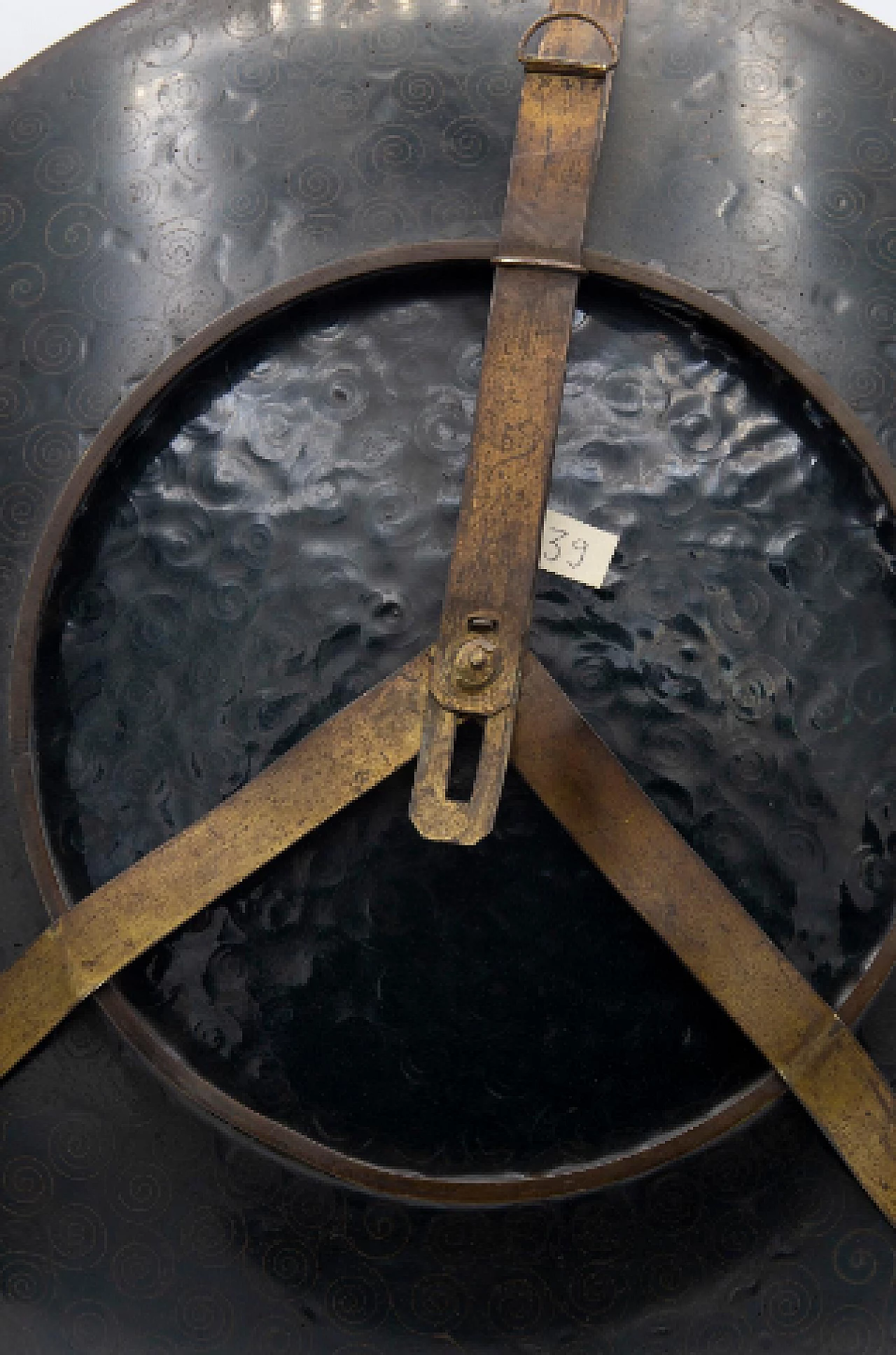 Chinese bronze and cloisonné enamel decorative plate with flowers and bird 6
