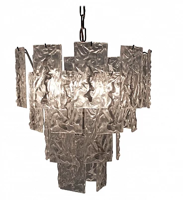 Murano blown glass chandelier by Carlo Nason for Mazzega, 1960s