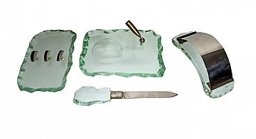 Chiselled crystal desk accessories by Pietro Chiesa for Fontana Arte, 1930s