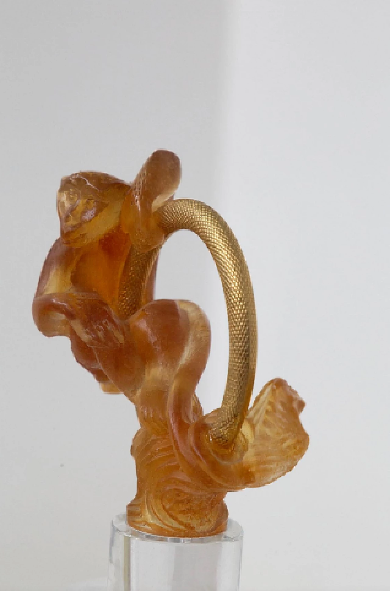Murano glass vase with monkey by Daum, 1950s 2