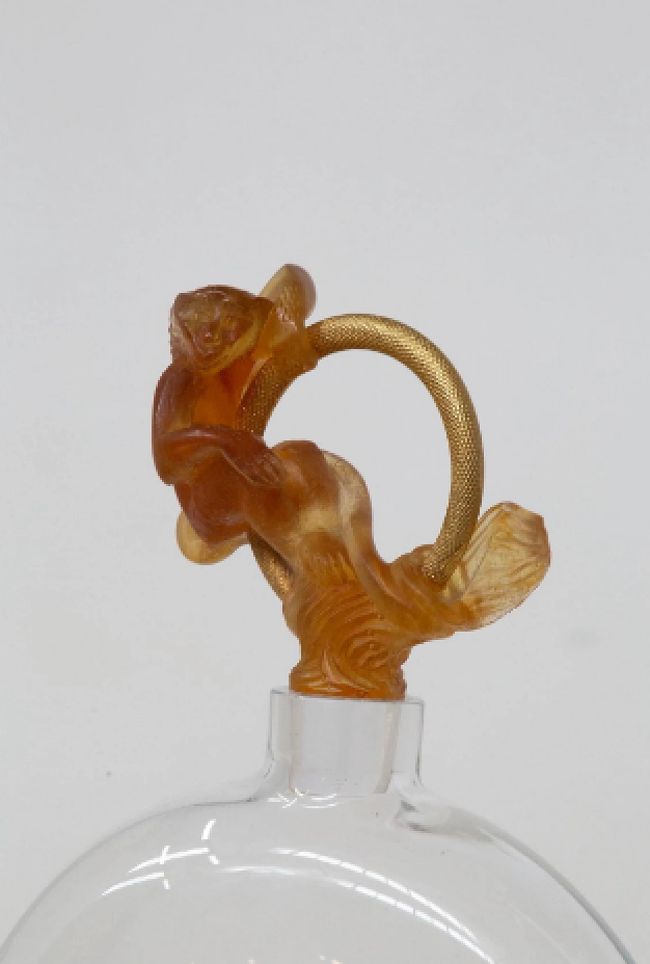 Murano glass vase with monkey by Daum, 1950s 3