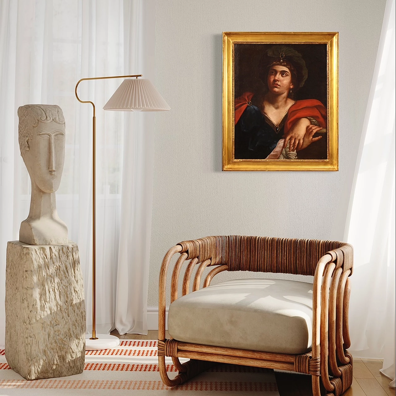 Flaminio Torri, Sibyl, oil painting on canvas, 17th century 14