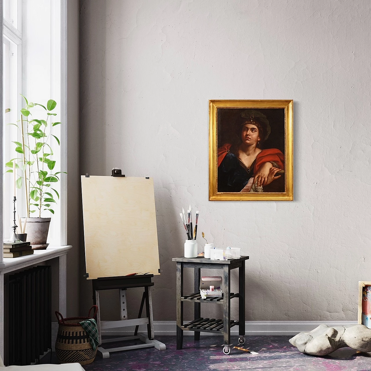 Flaminio Torri, Sibyl, oil painting on canvas, 17th century 15