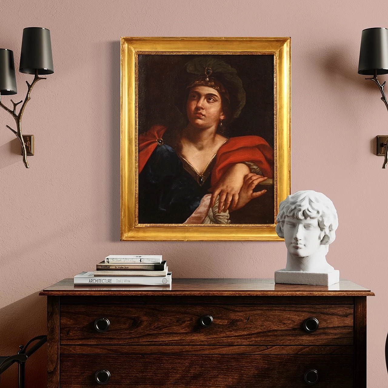 Flaminio Torri, Sibyl, oil painting on canvas, 17th century 16