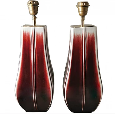 Pair of Jingdezhen ceramic table lamps, 1960s