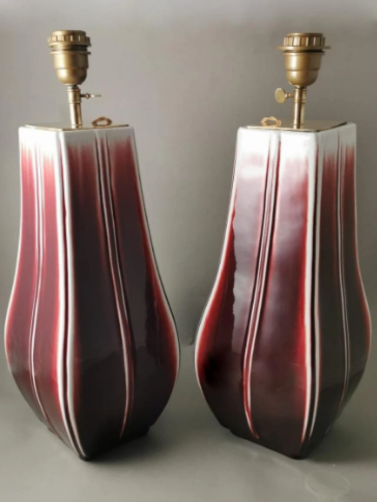 Coppia di lampade da tavolo in ceramica di Jingdezhen, anni '60 4