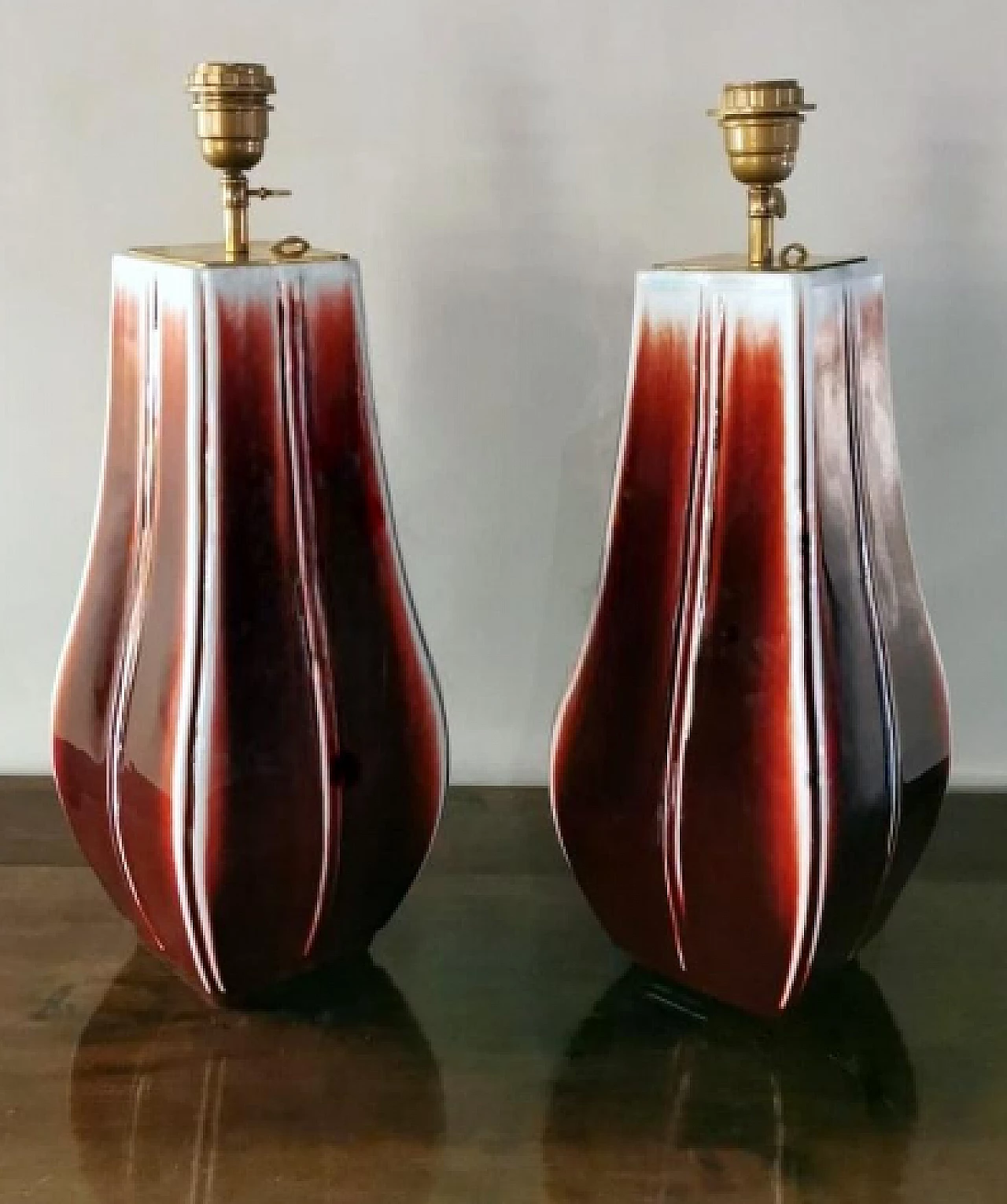 Pair of Jingdezhen ceramic table lamps, 1960s 7