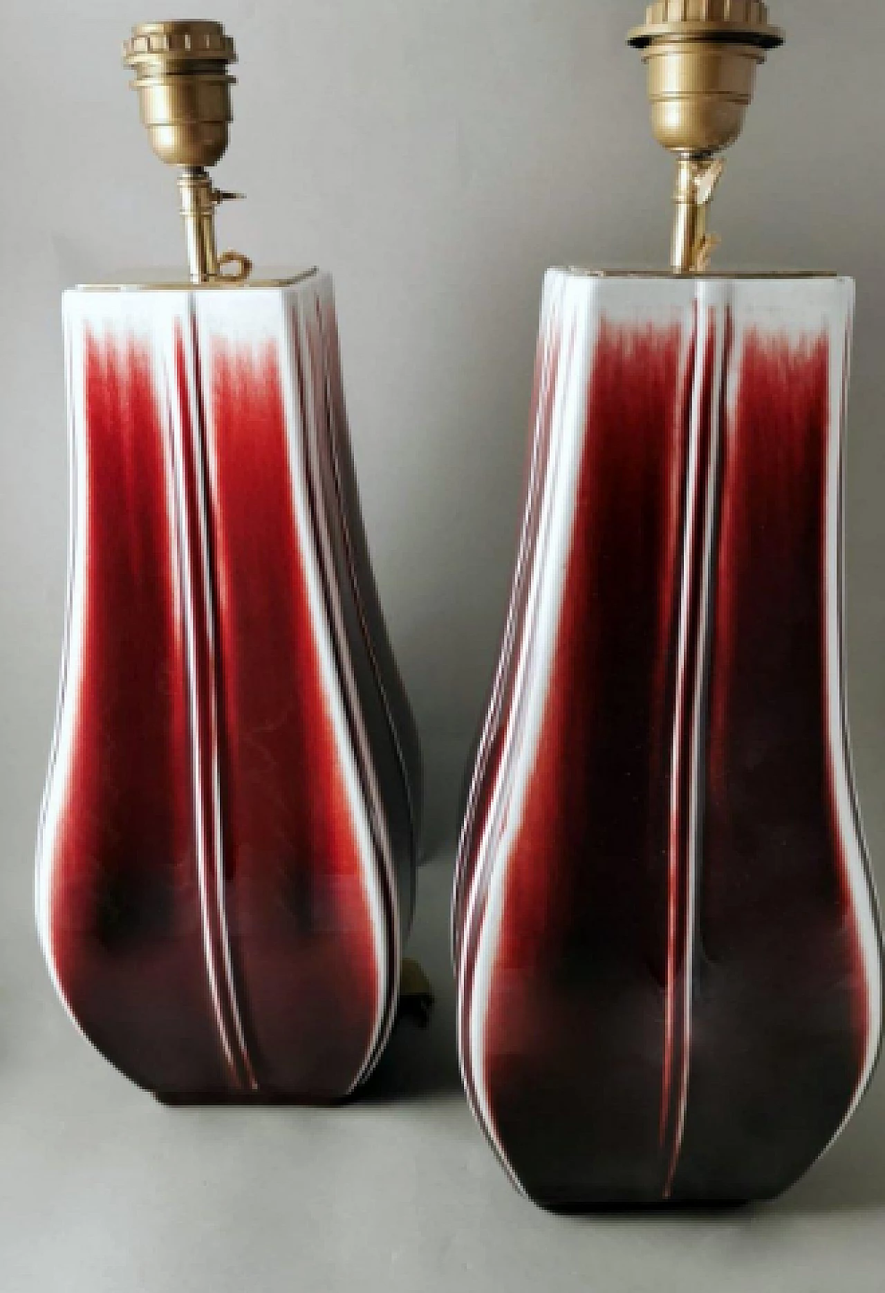 Pair of Jingdezhen ceramic table lamps, 1960s 8