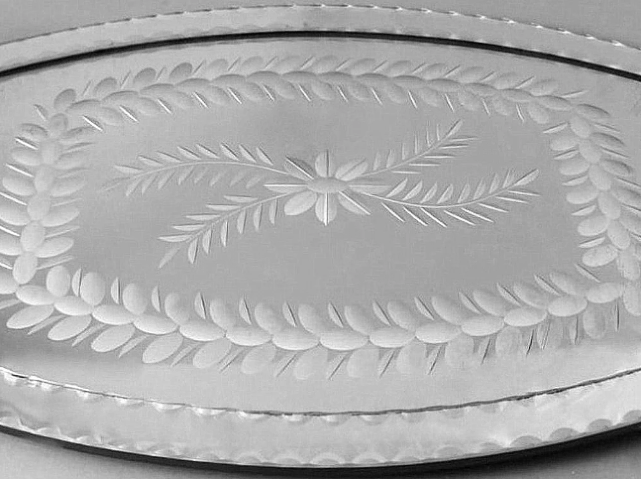 Engraved and beveled mirror vanity tray, 1950s 6