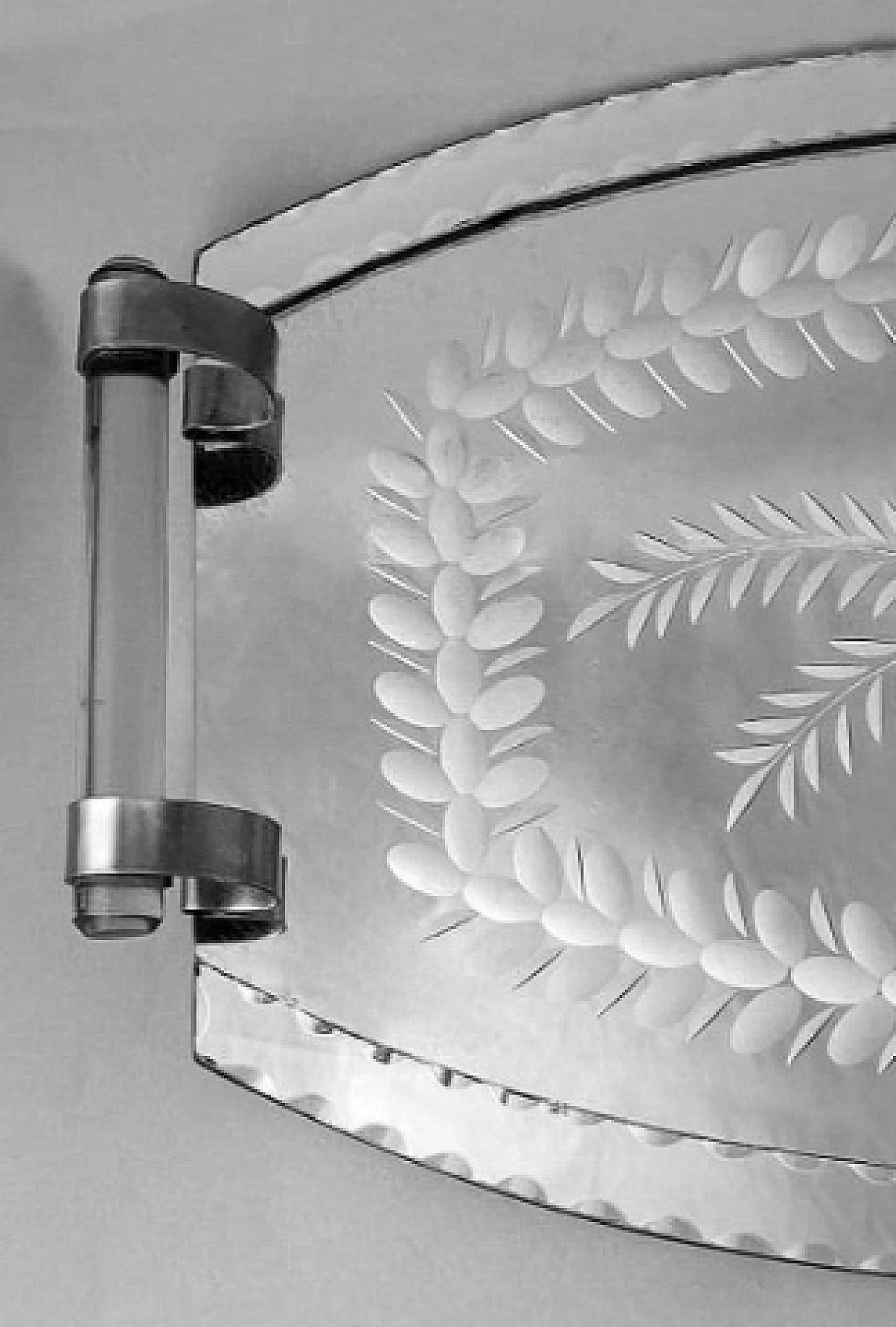Engraved and beveled mirror vanity tray, 1950s 9