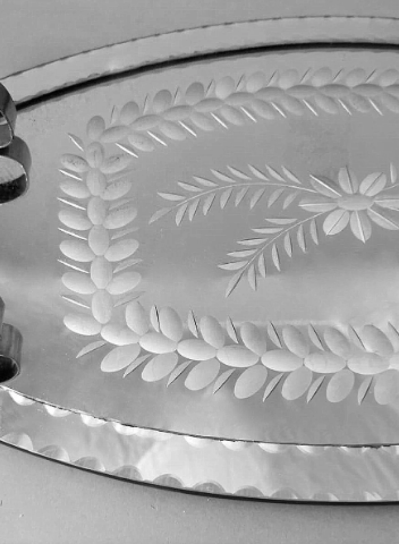 Engraved and beveled mirror vanity tray, 1950s 12