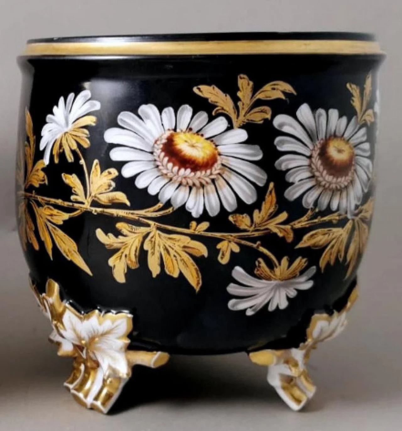 Pair of Napoleon III painted porcelain cachepots, late 19th century 8