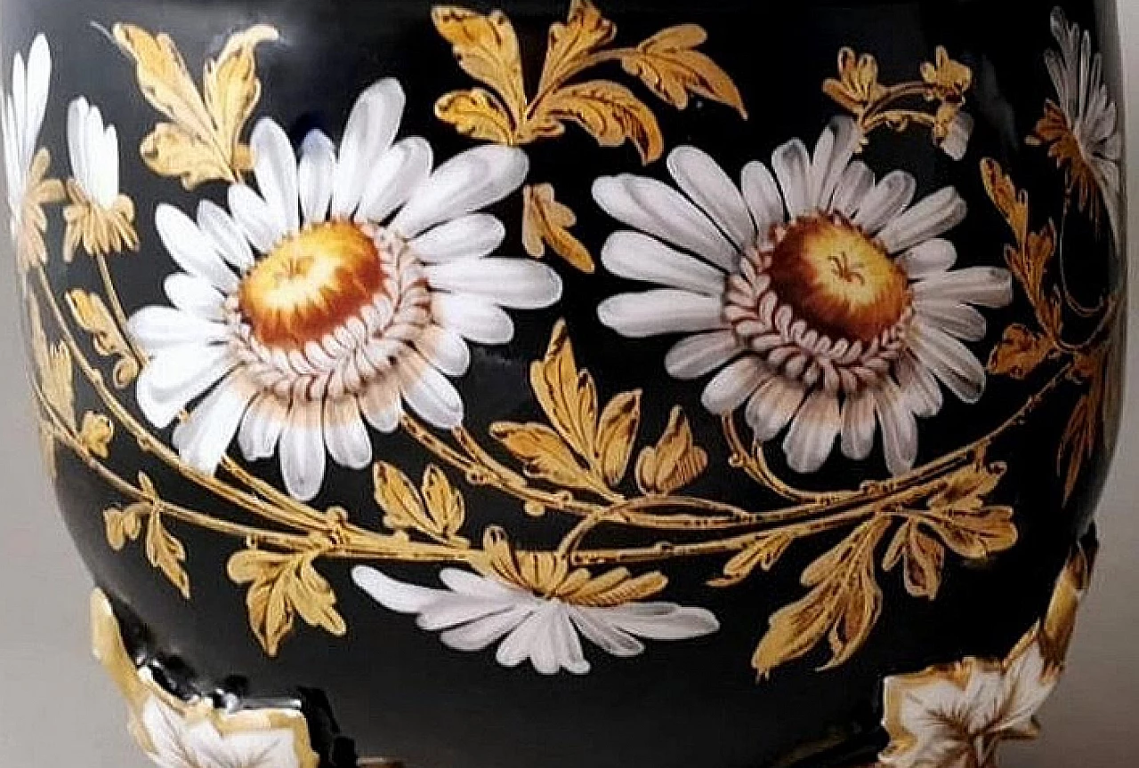 Coppia di portavasi Napoleone III in porcellana dipinta, fine '800 9