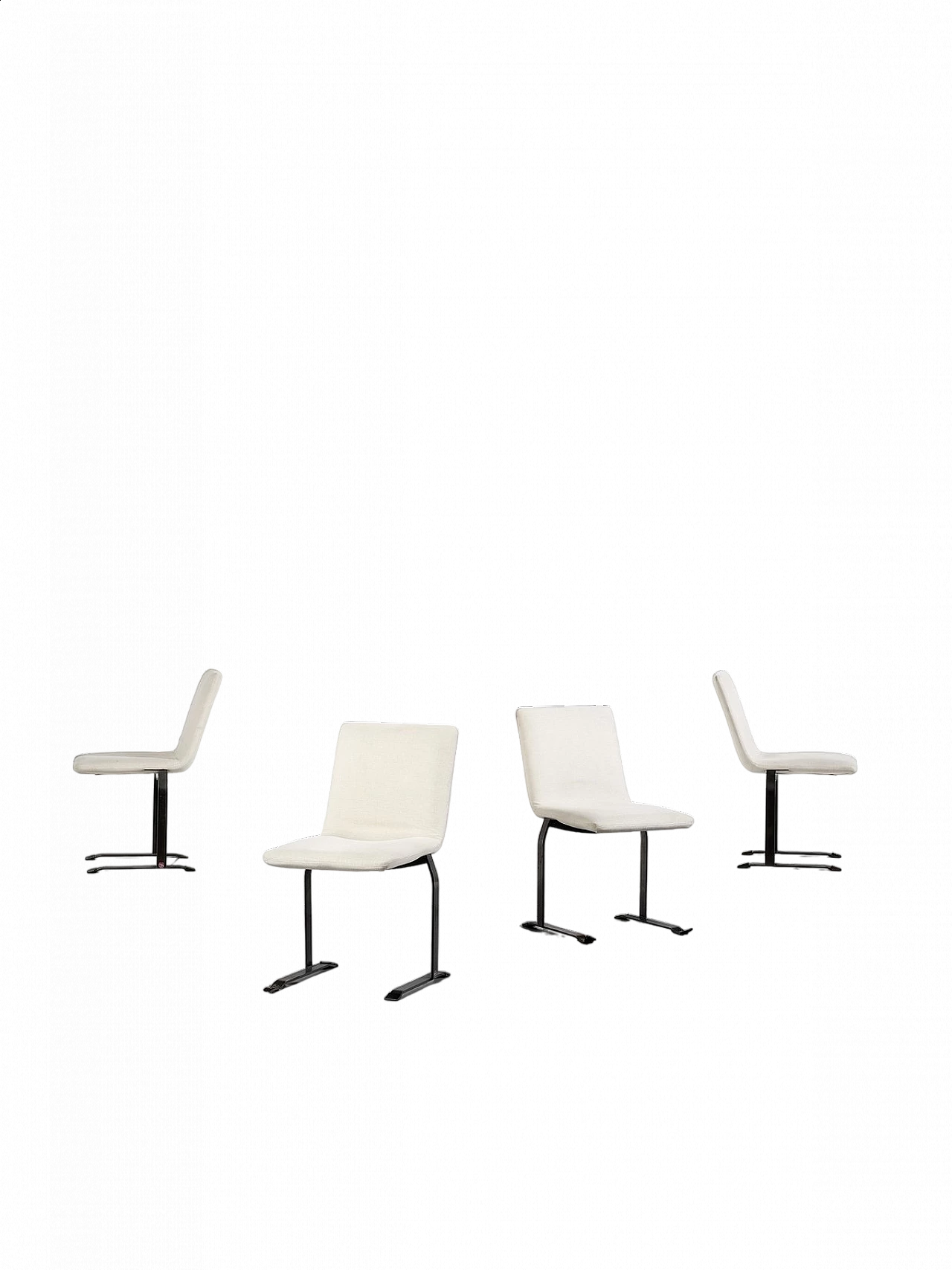 4 Sedie in metallo e tessuto di Giovanni Offredi per Saporiti, anni '70 7