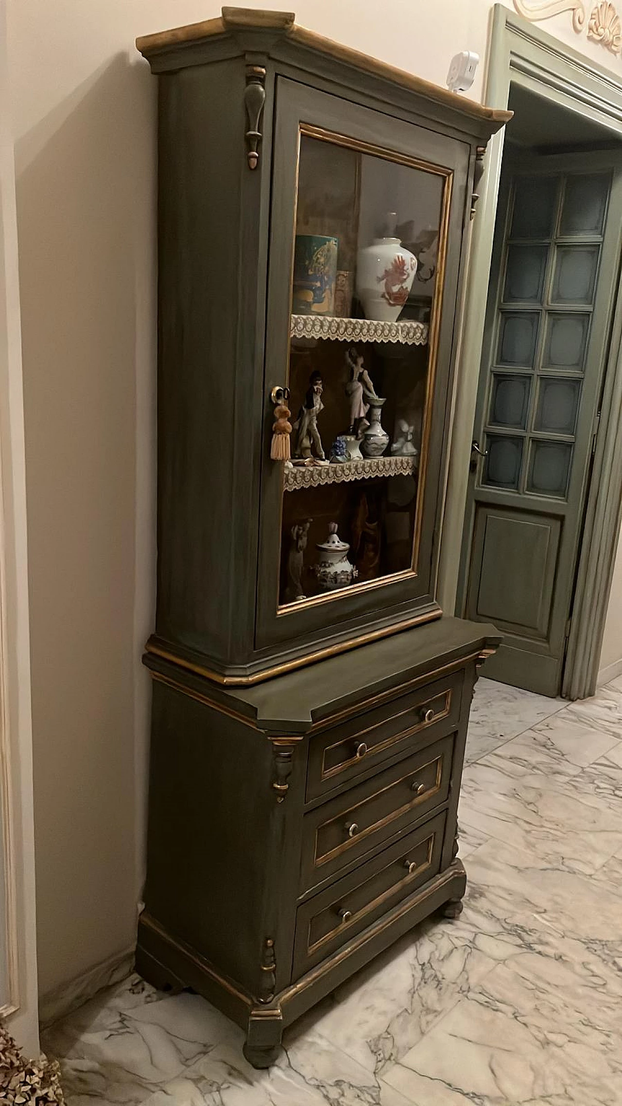 Credenza in legno con vetrina, '800 8