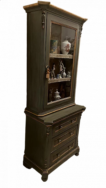 Wooden sideboard with display case, 19th century