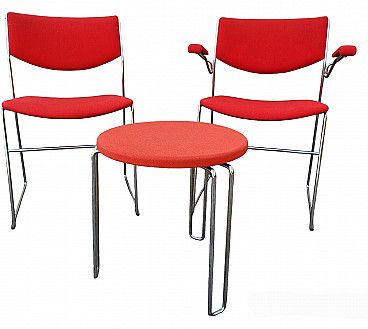 Pair of Elle chairs with stool by Kazuhide Takahama for Bononia, 1970s