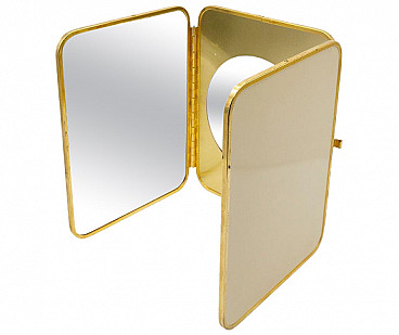 Brass and formica folding table mirror, 1950s