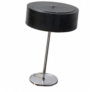 Lampada da tavolo in alluminio nero opaco, anni '60