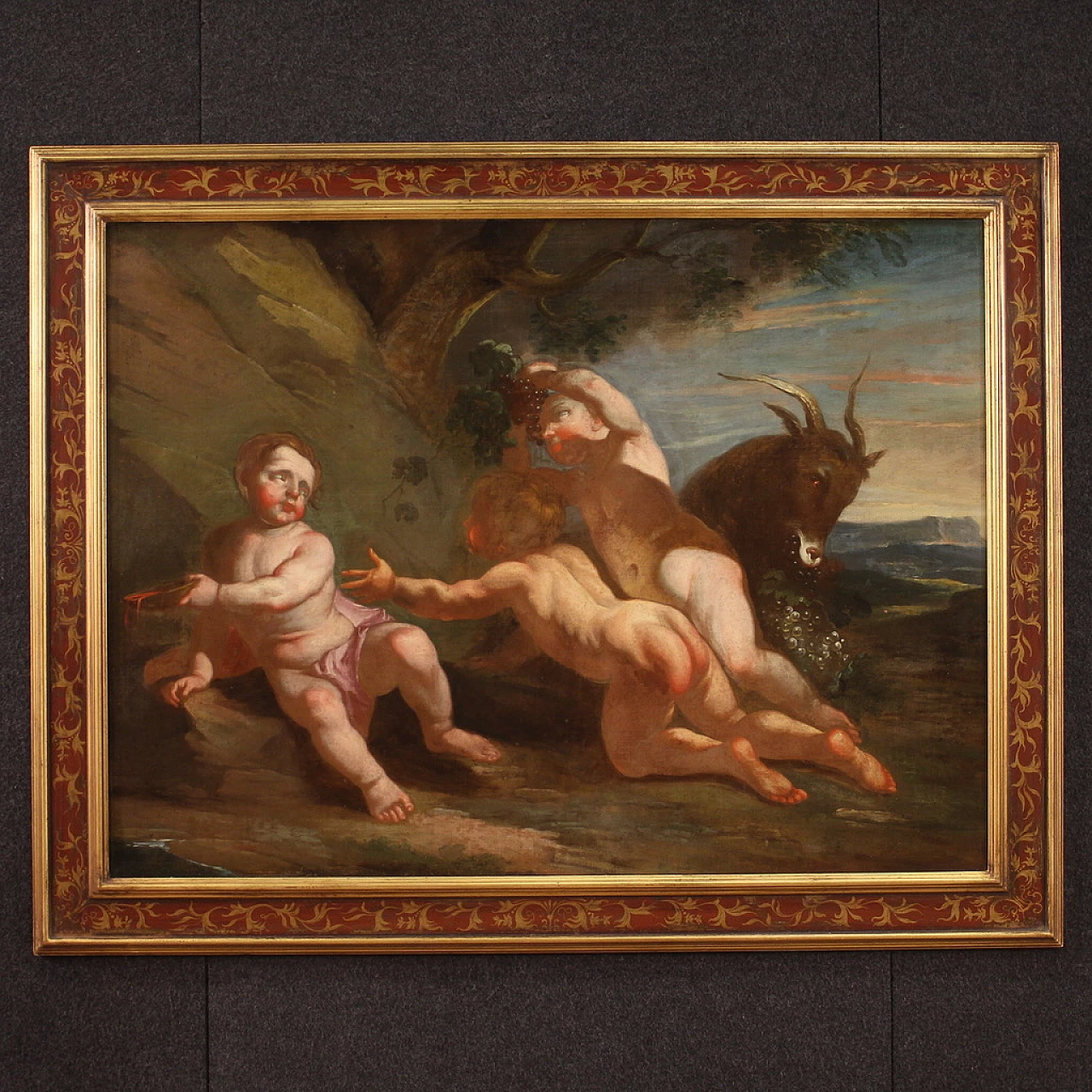 Baccanale di putti, dipinto a olio su tela, '600 1