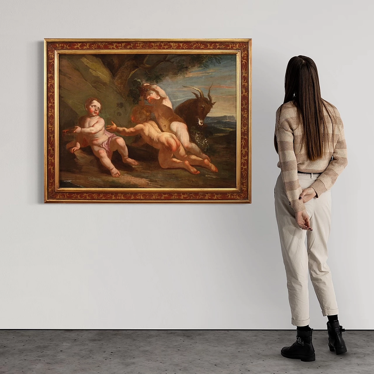 Baccanale di putti, dipinto a olio su tela, '600 5