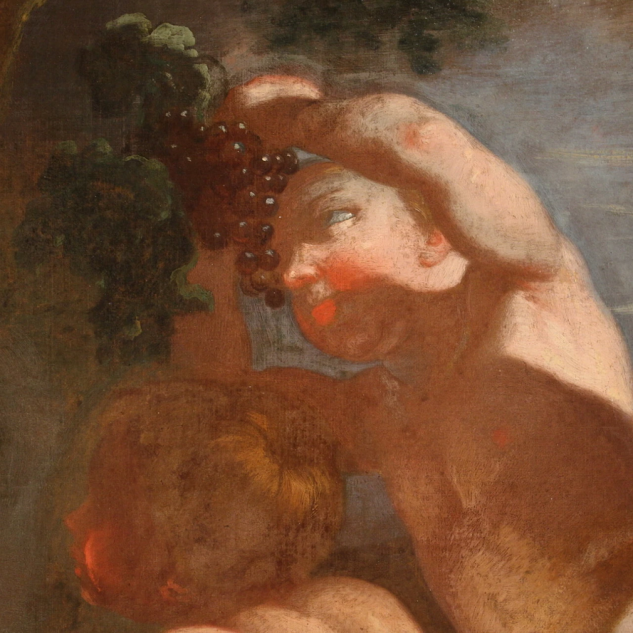 Baccanale di putti, dipinto a olio su tela, '600 9