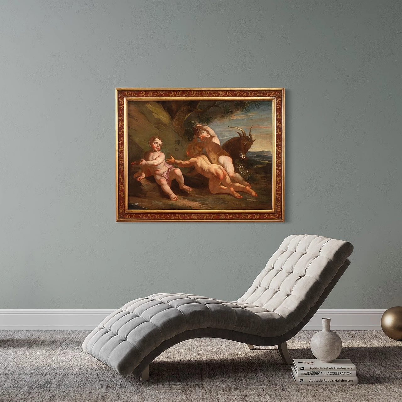 Baccanale di putti, dipinto a olio su tela, '600 15