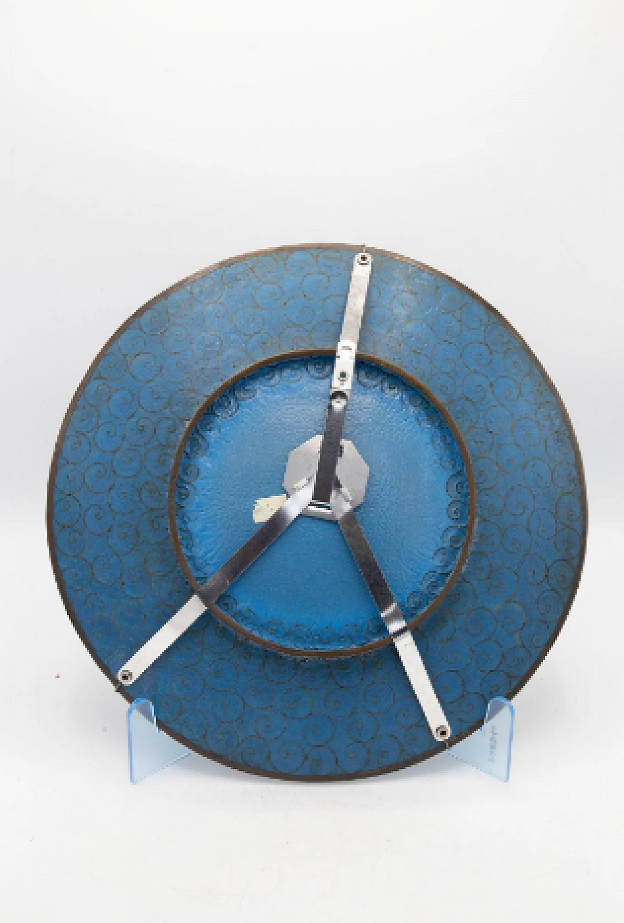 Chinese cloisonné enamel and bronze decorative plate with flowers and birds 5