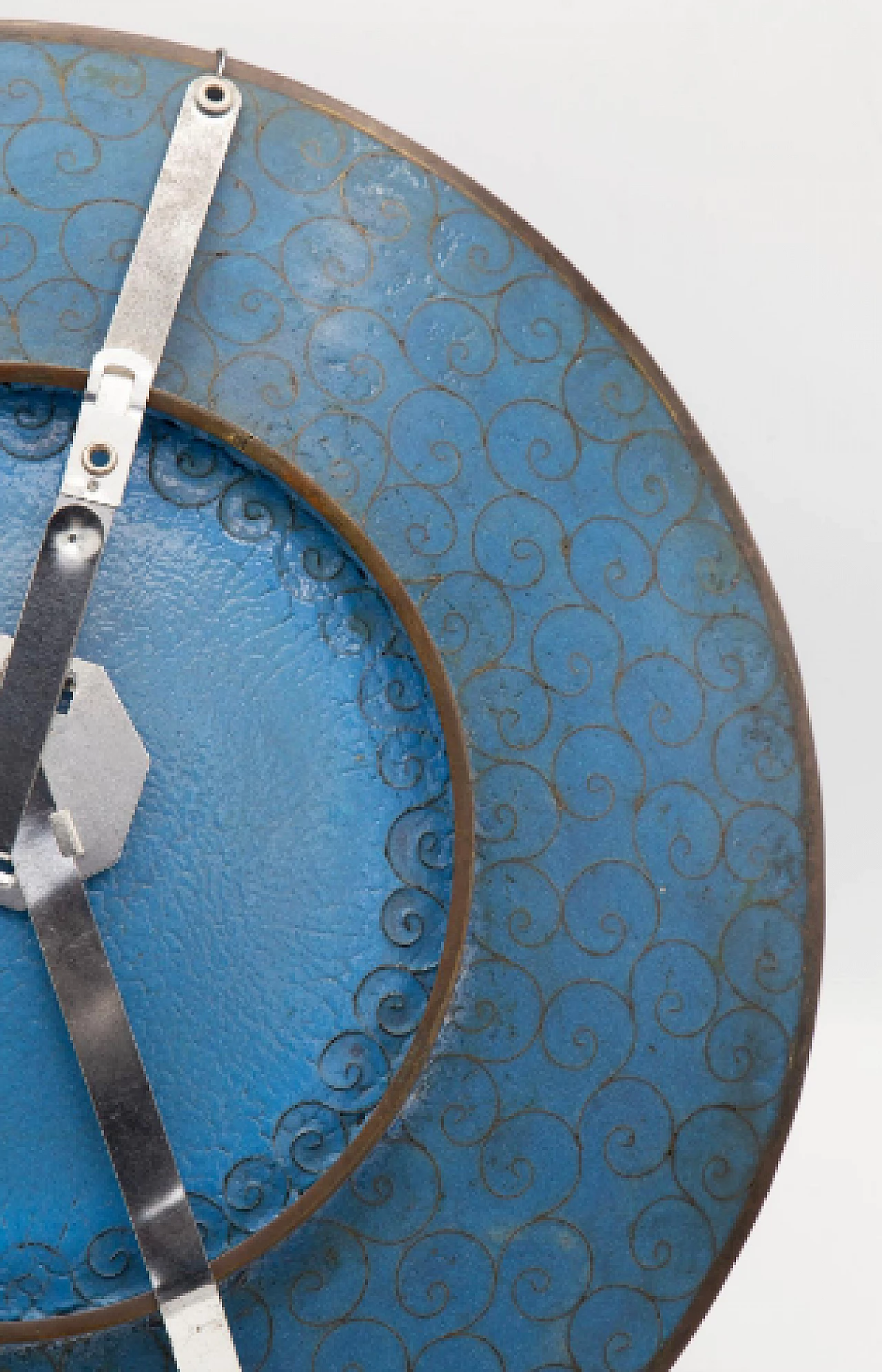 Chinese cloisonné enamel and bronze decorative plate with flowers and birds 6