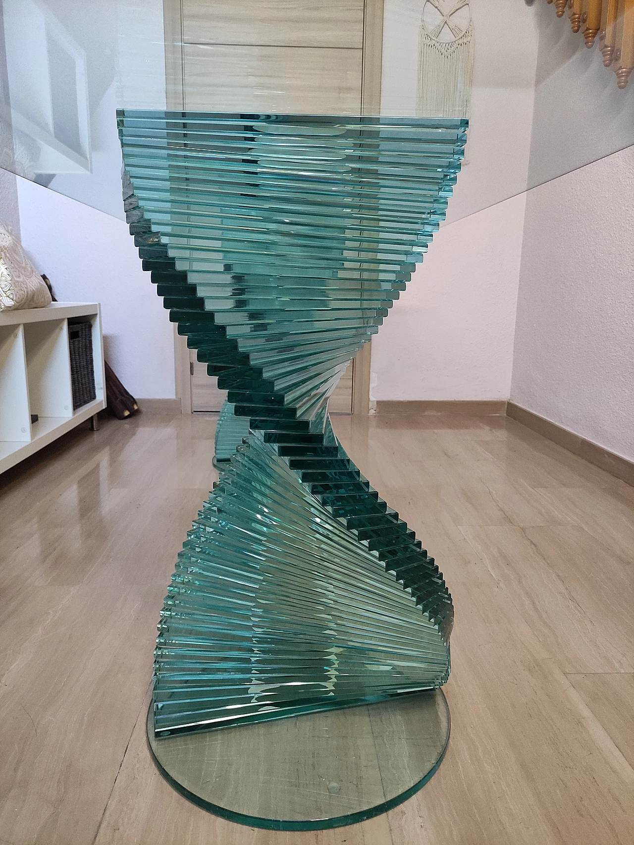 Crystal table with spiral legs by Ravello, 1980s 2