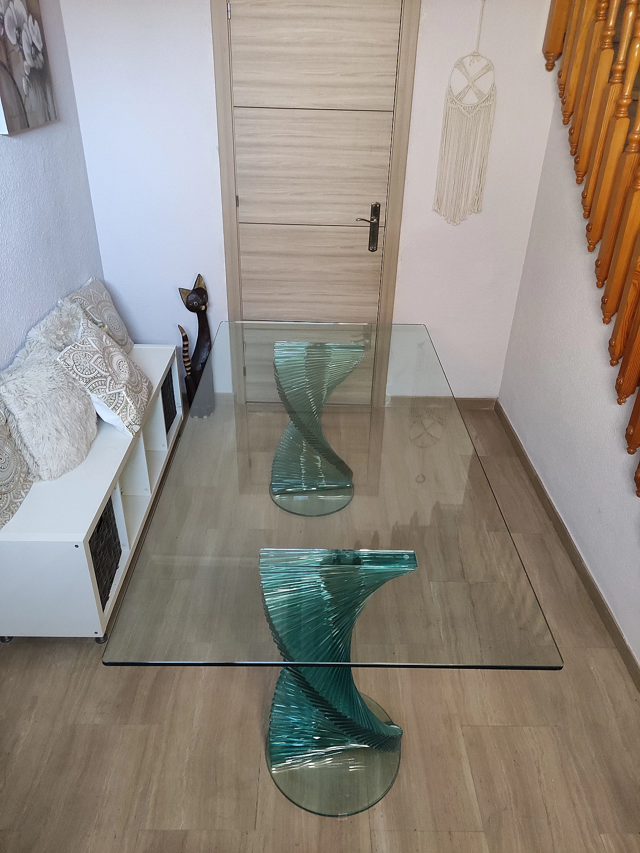 Crystal table with spiral legs by Ravello, 1980s 6