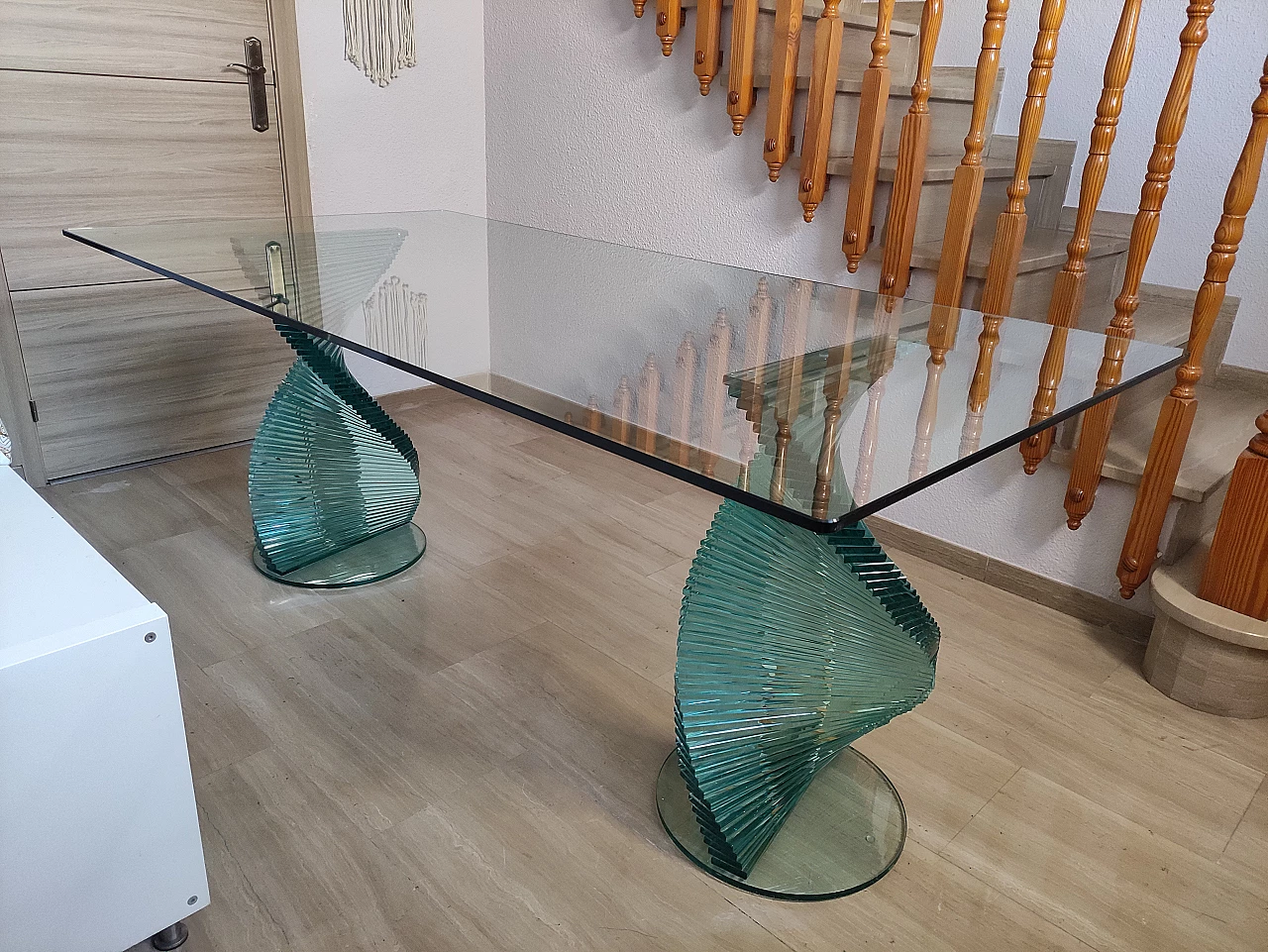 Crystal table with spiral legs by Ravello, 1980s 12