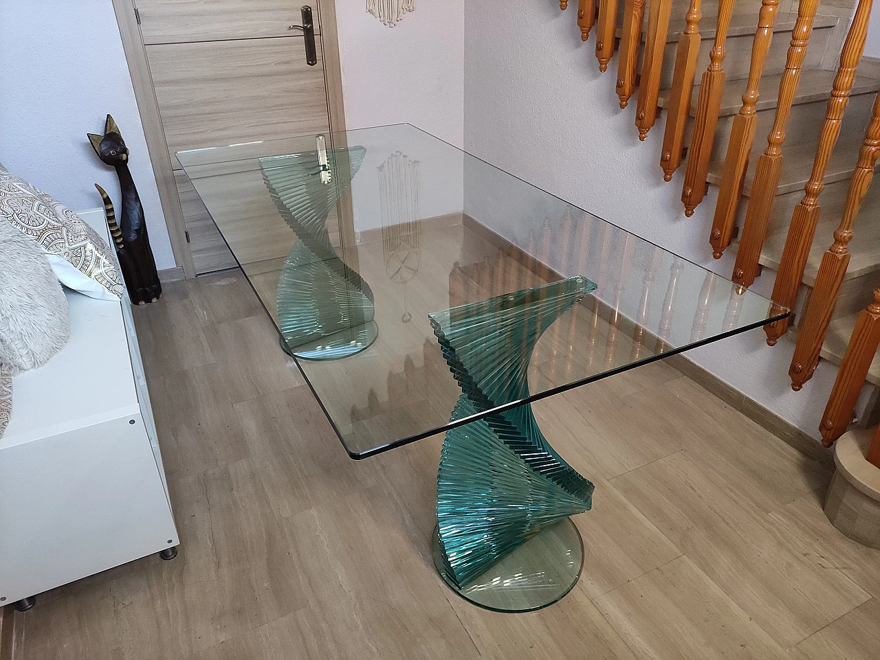 Crystal table with spiral legs by Ravello, 1980s 13