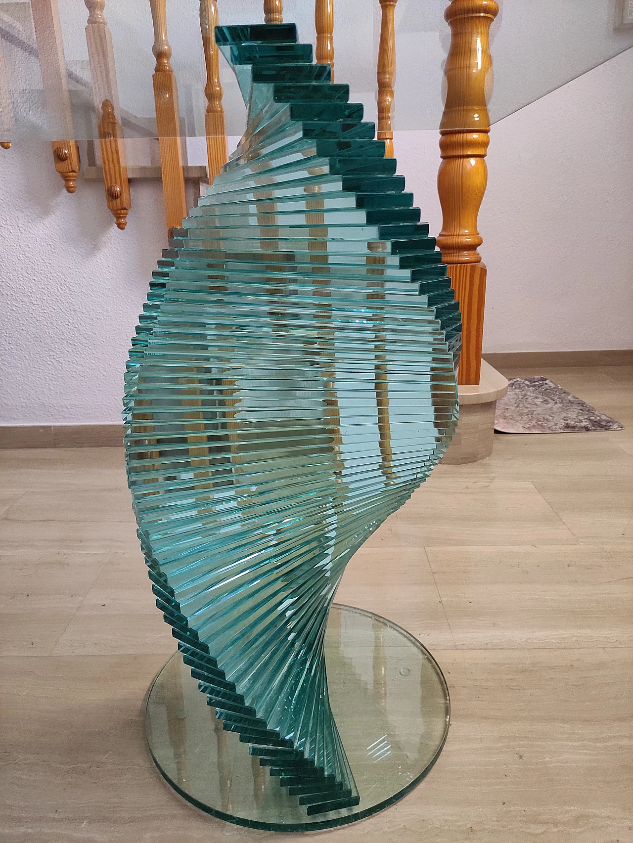 Crystal table with spiral legs by Ravello, 1980s 22