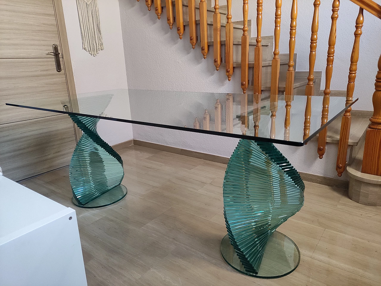 Crystal table with spiral legs by Ravello, 1980s 31