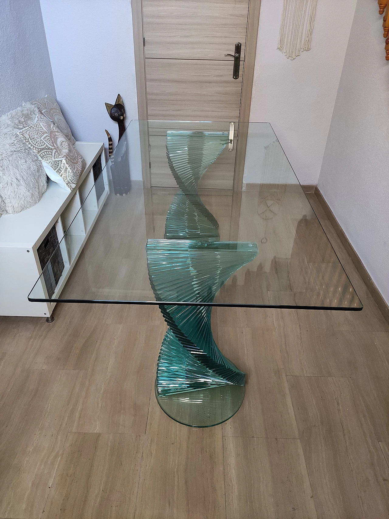 Crystal table with spiral legs by Ravello, 1980s 33