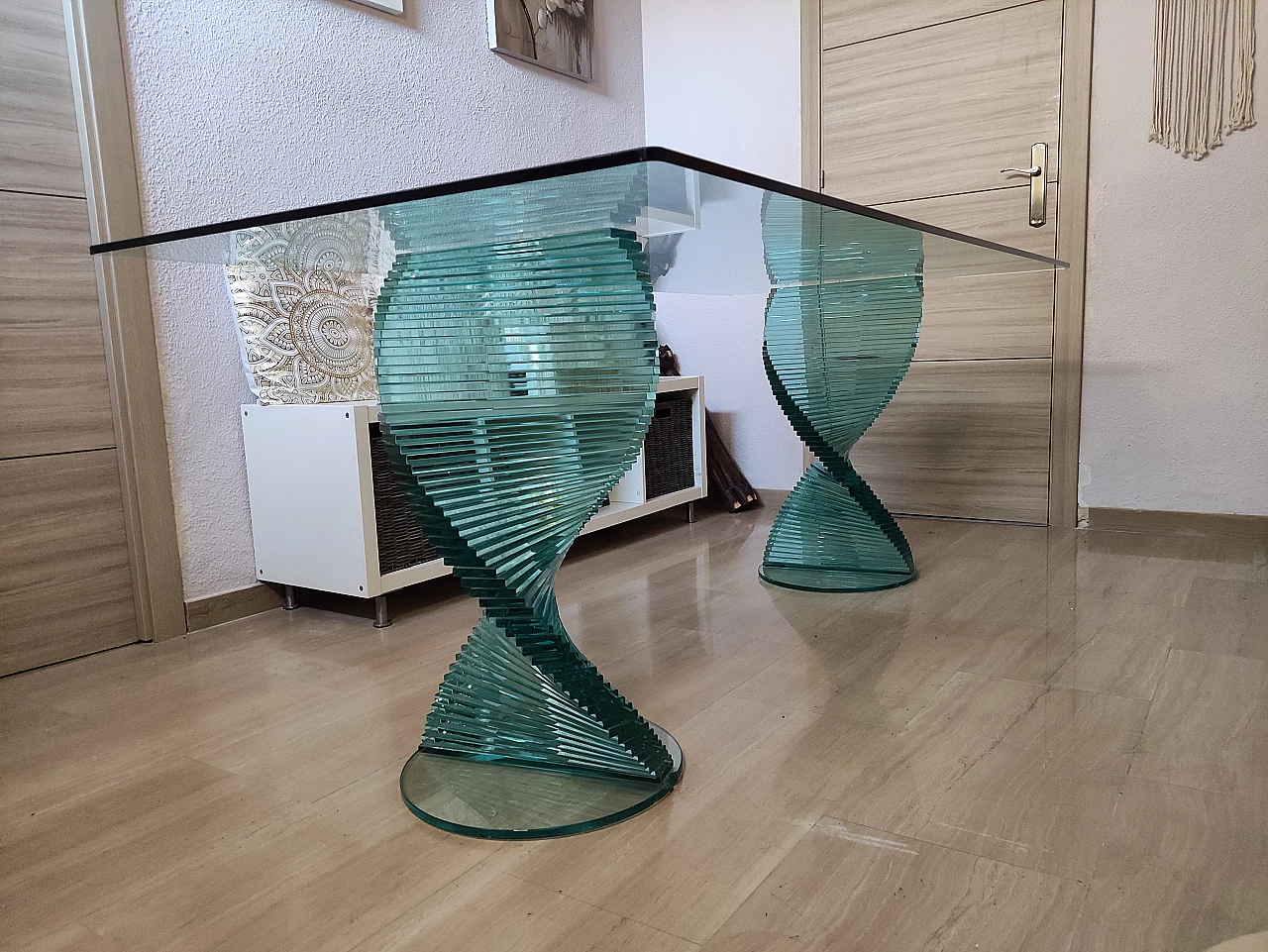 Crystal table with spiral legs by Ravello, 1980s 43