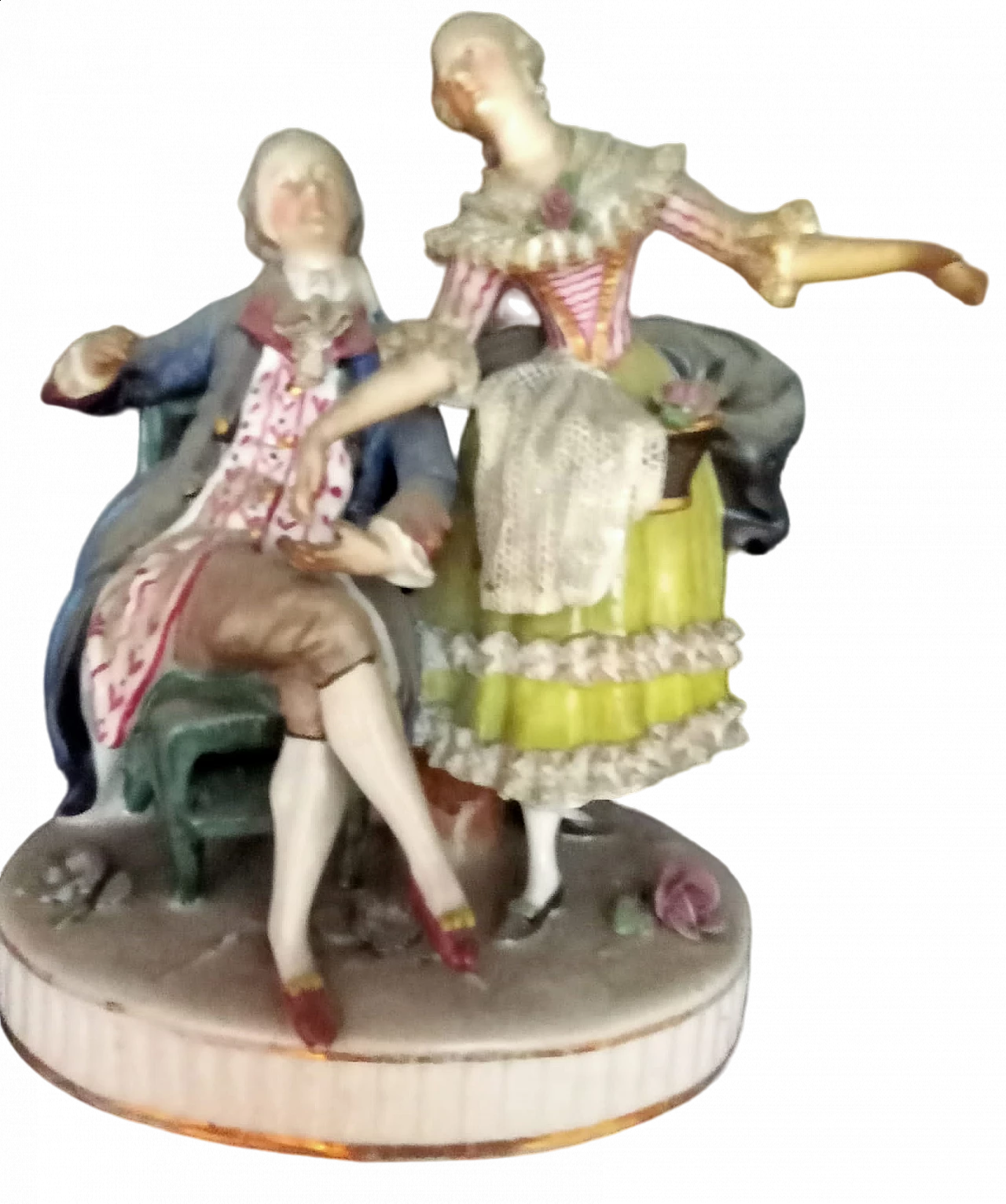 Statuettes of 18th-century figures in Capodimonte ceramics, 1910s 11