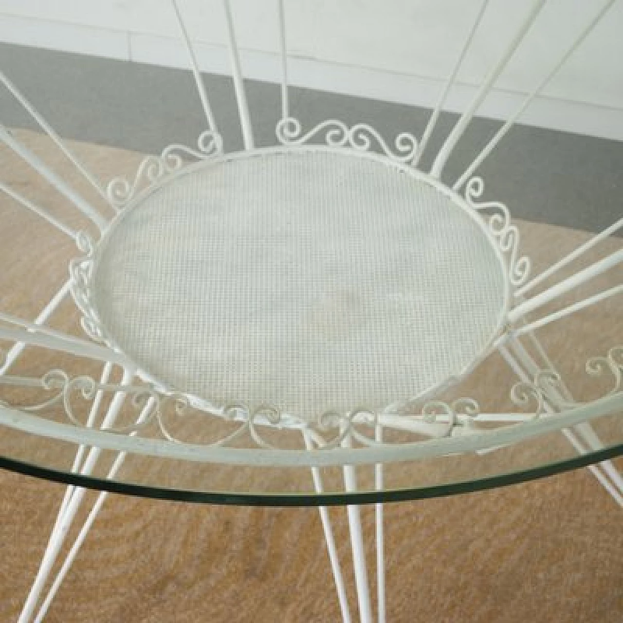 Tavolino in ferro battuto e cristallo di Gio Ponti per Casa & Giardino, anni '50 3
