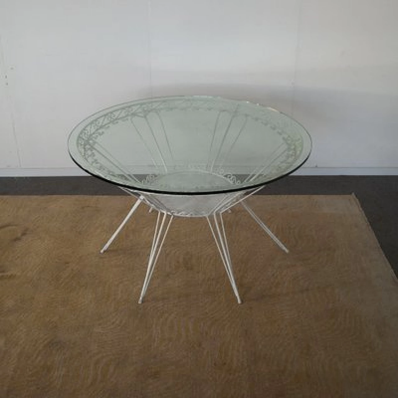 Tavolino in ferro battuto e cristallo di Gio Ponti per Casa & Giardino, anni '50 6