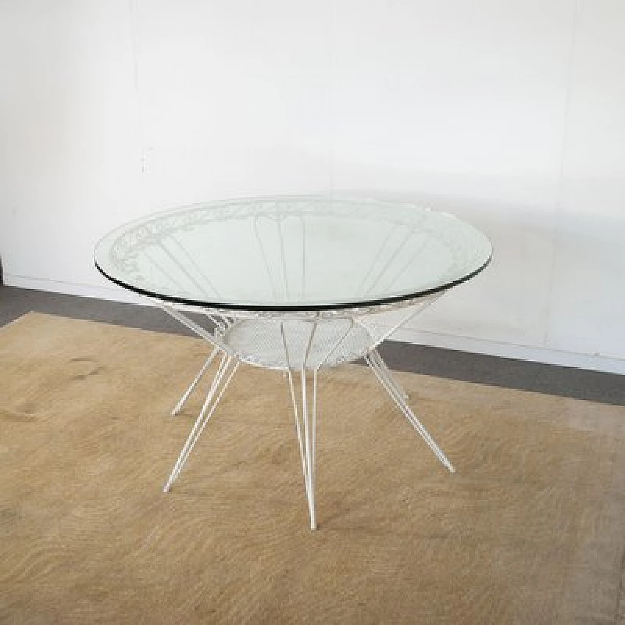 Tavolino in ferro battuto e cristallo di Gio Ponti per Casa & Giardino, anni '50 7