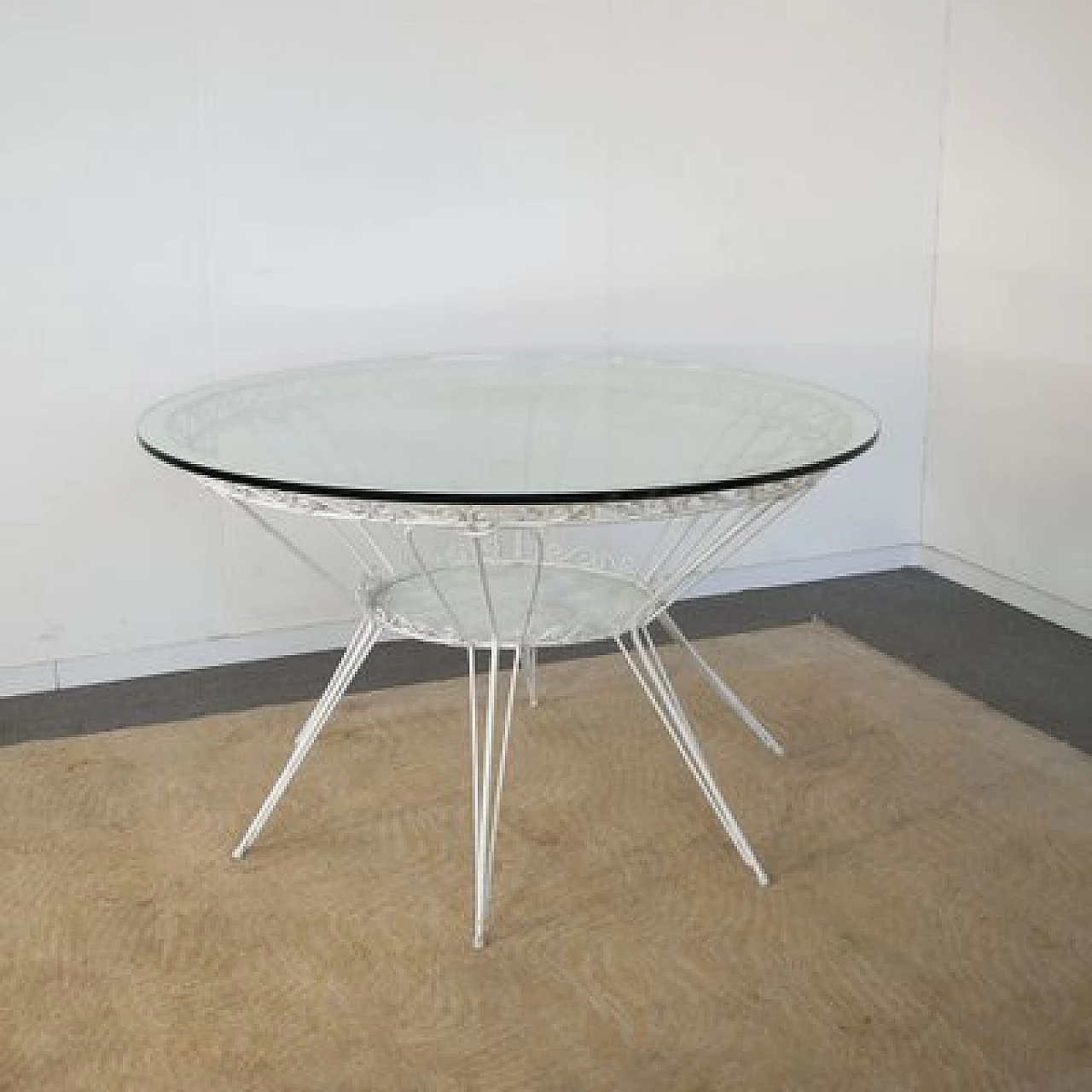 Tavolino in ferro battuto e cristallo di Gio Ponti per Casa & Giardino, anni '50 8