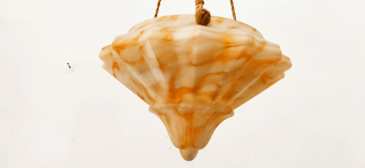 Lampadario in vetro sospeso da corde, anni '50 16