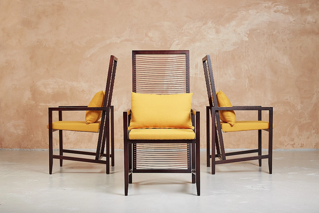 4 Astoria armchairs by Franco Bizzozzero for Bonacina 1