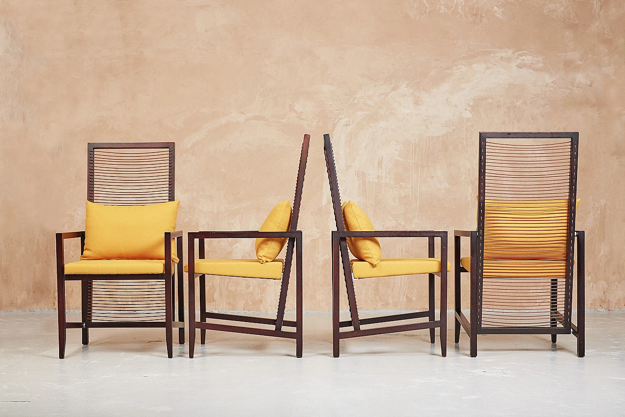4 Astoria armchairs by Franco Bizzozzero for Bonacina 2