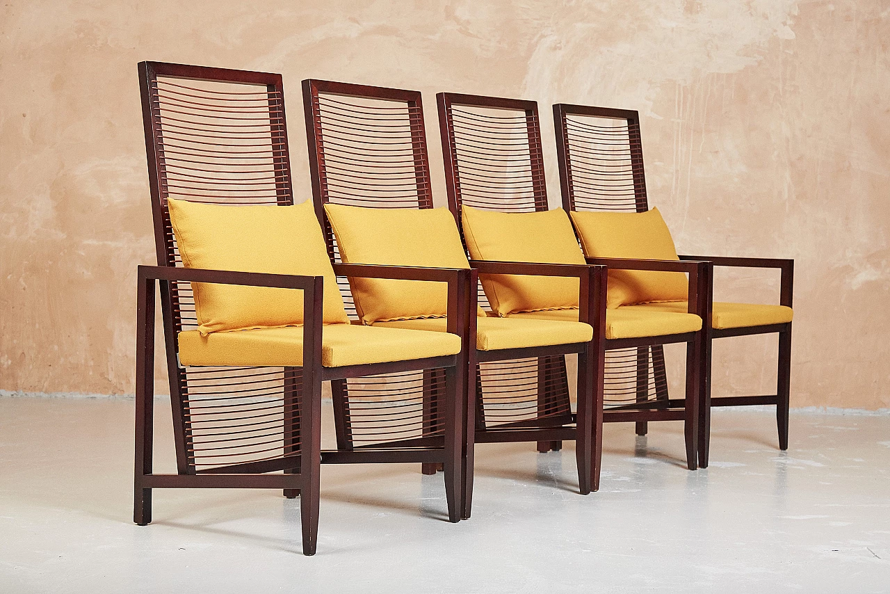 4 Astoria armchairs by Franco Bizzozzero for Bonacina 3